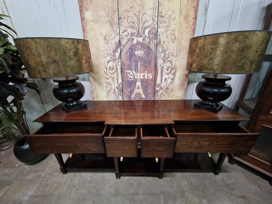 Image 1 of Antique classic English side table, hall table, wall console dim. 176x48cm and 72cm high.
