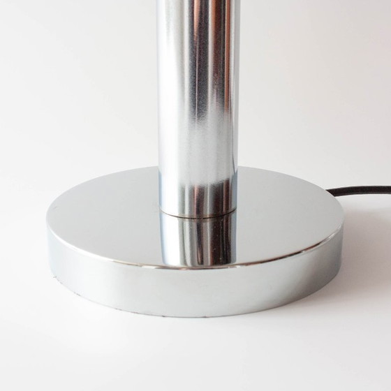 Image 1 of 1940s Portuguese Art Deco Table Lamp with Gray Opaline Shade