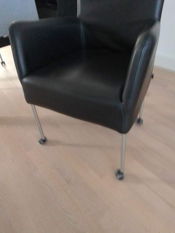 Image 1 of Set Van 4 Leren Stoelen Van Jess, Zwart, 250 Euro