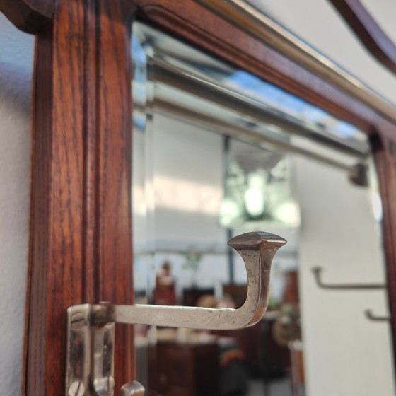 Image 1 of Antique Art Nouveau standing coat rack, hall furniture