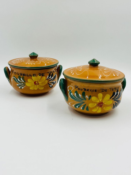 Pair of MVS Milano Ceramic Table Bins, Table accessories, Orange, Rustic (photo 2 of 12)