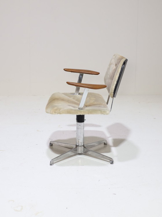 Image 1 of Bureaustoel Vermund Larsen Deens 1960s chroom teak