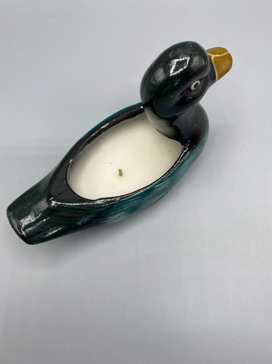 Painted Carved Wood Mallard Duck Decorative Candle – Decorative Objects (photo 3 of 6)