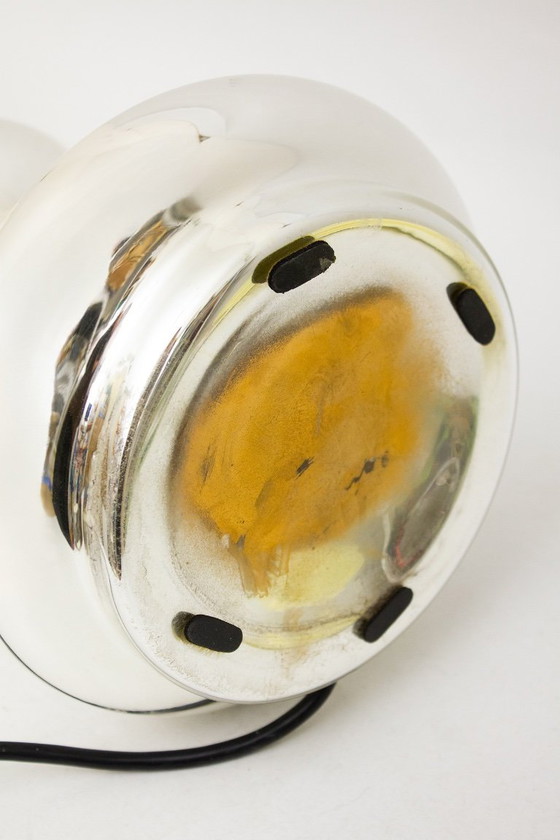 Image 1 of 70’s vintage glazen chrome Space Age tafellamp 