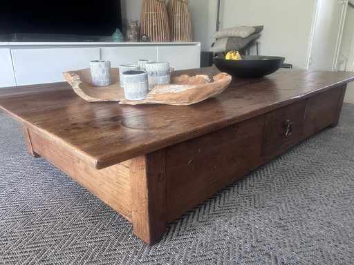 Antique Colonial Teak Coffee Table – salontafels, Wood (photo 2 of 5)