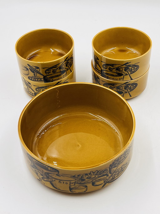 Batch of Gien mustard dishes