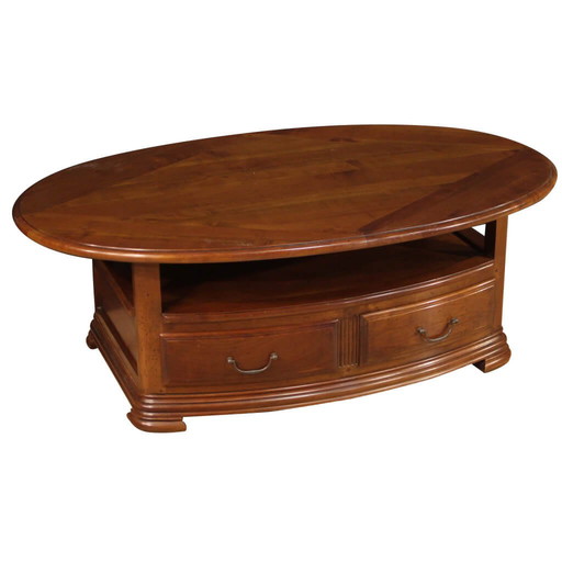 Table basse en cerisier et bois fruitier, années 80