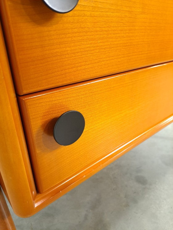 Image 1 of Commode en teck avec poignées en métal noir, meuble TV