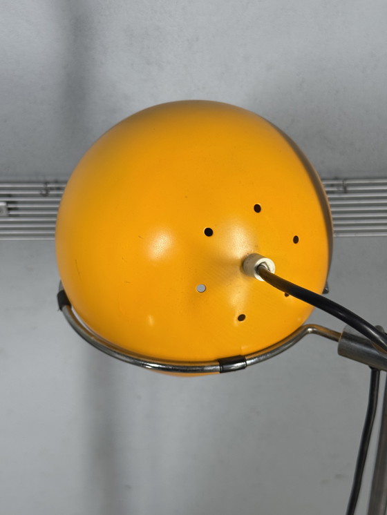 Image 1 of Vintage standing lamp – Gepo / Gerda – orange spherical shade – 1970s Space Age design