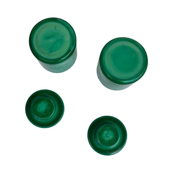 Image 1 of Malachite glass containers – Czechoslovakia, 1970s