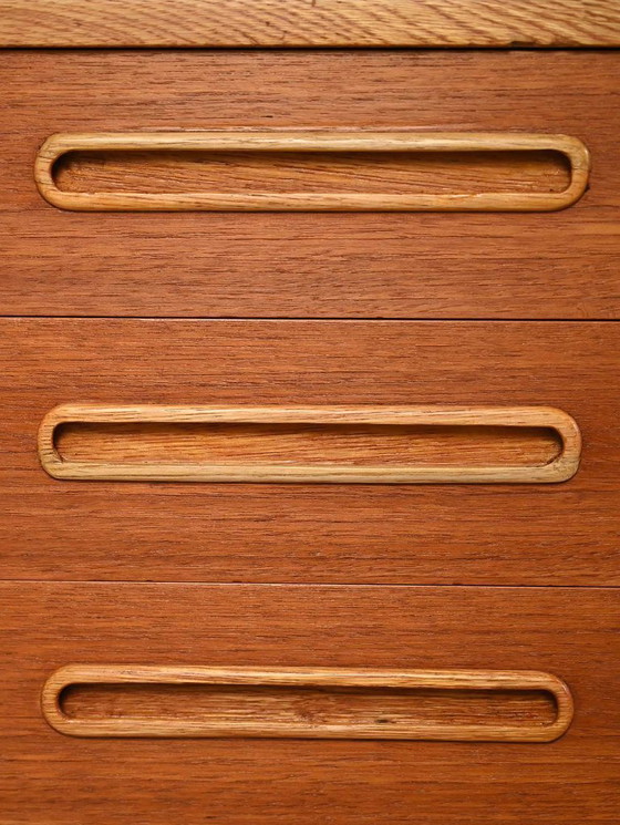 Image 1 of 1950s Scandinavian sideboard with inlaid handles