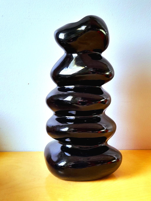 Ceramic pebble-shaped designer vase, 1980