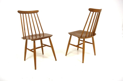 Fanett Teak Stoelen van Ilmari Tapiovaara voor Edsby Verken, Zweden, 1960, Set van 2