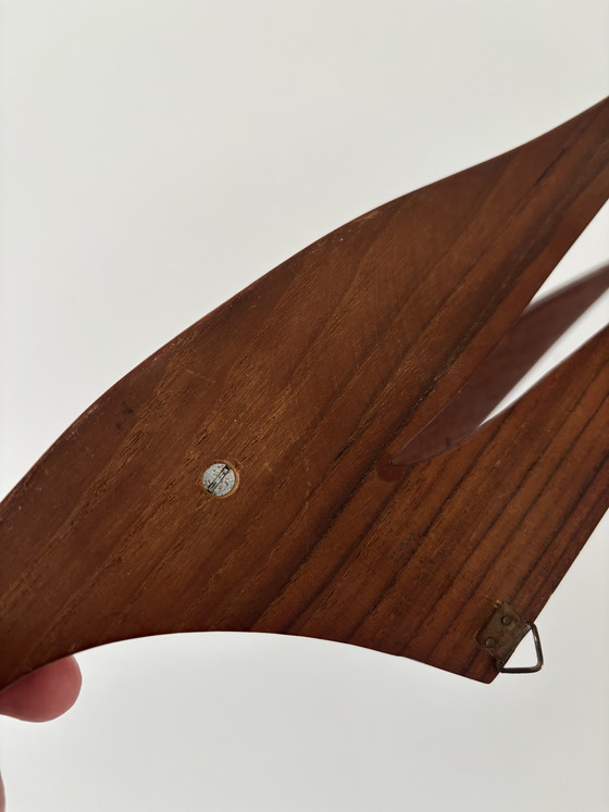 Image 1 of Vintage Teakhouten 50cm Scandinavische wandvogel 