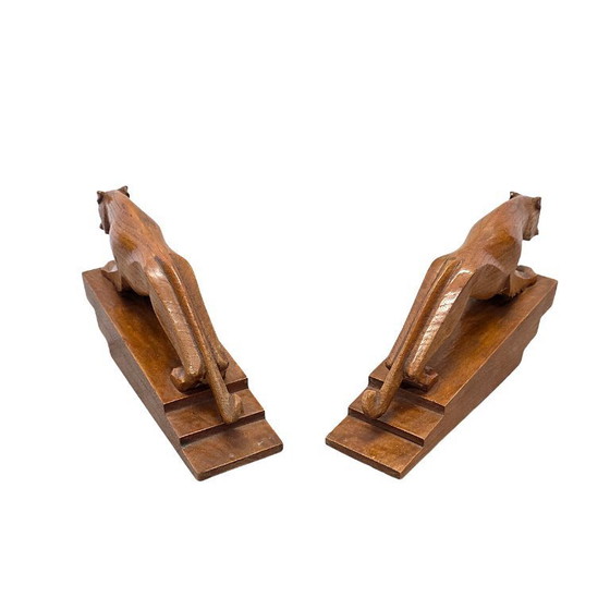 Sujetalibros de madera estilo Art Déco con tigres – Objetos decorativos, Wood (photo 3 of 5)