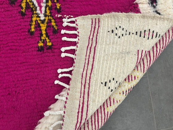 Image 1 of Berber Rug - 311 cm x 204 cm - pink and white Wool