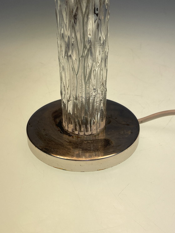 Image 1 of Kaiser Leuchten Table Lamp, Ice Glass Base, 1970'S