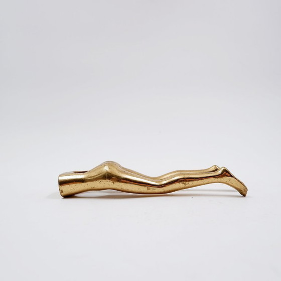 Image 1 of Vintage brass nutcracker in the shape of a woman's legs, 1970s