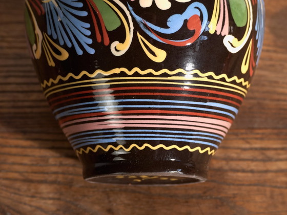 Vintage Glazed Ceramic Vase, Central Europe, circa 1950, Yellow (photo 5 of 6)