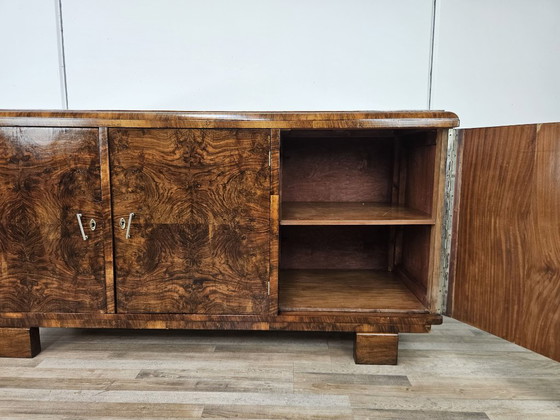 Buffet bas Art Déco en noyer à trois portes, années 1940 – Bois, Klassiek (photo 21 of 27)