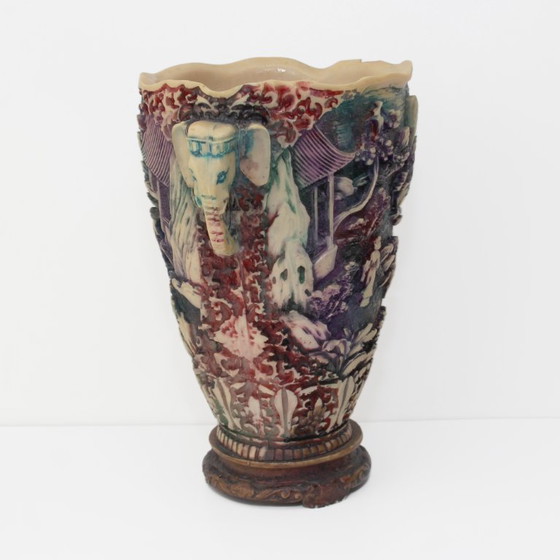 Image 1 of Elegante vaso vintage in stile Chinoiserie