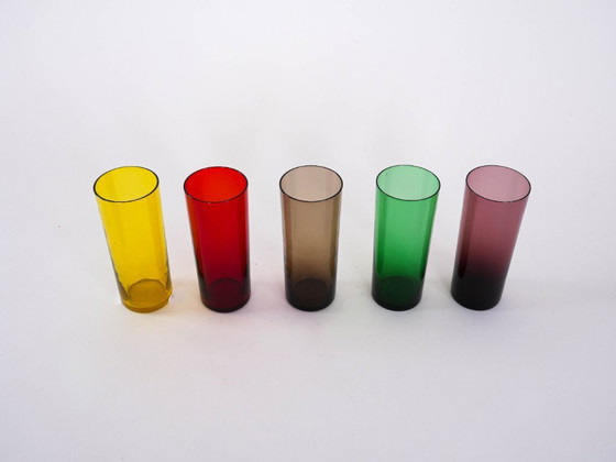 Image 1 of Set di bicchieri colorati, design italiano, anni '60, made in Italy