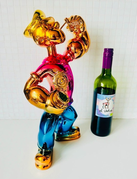 Image 1 of Grande sculpture de Popeyes, style pop art, objet de collection, Monopoly XL rose, style dessin animé