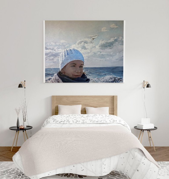 Original Oil Painting Contemporary Art Landscape Woman North Sea – Paintings & Drawings, Canvas (photo 3 of 7)