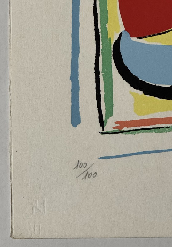 Image 1 of Zeefdruk van Sante Monachesi, 35x50 cm, metamorfose, futurisme, moderne kunst