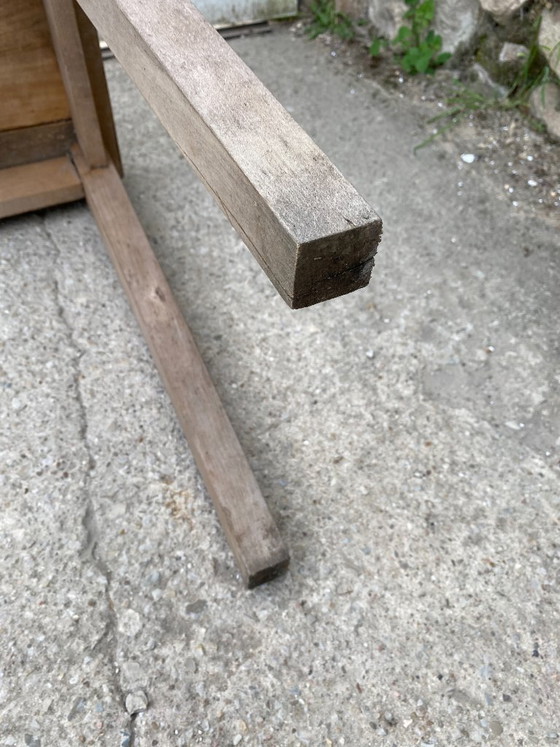 Image 1 of Bureau van massief eikenhout met 1 lade, 80x45 cm