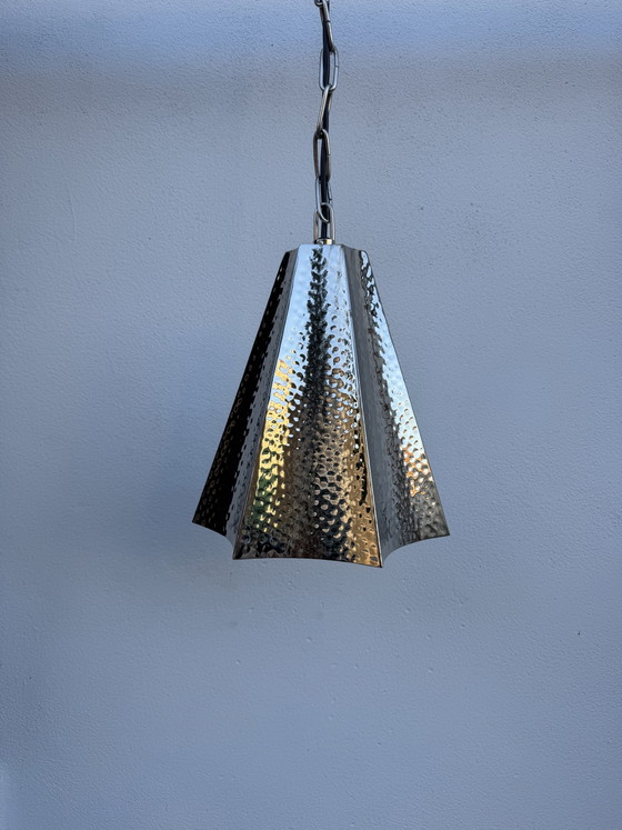 Lampada a Sospensione Moderna in Metallo Cromato Martellato – Lampade a sospensione, Chrome (photo 2 of 14)