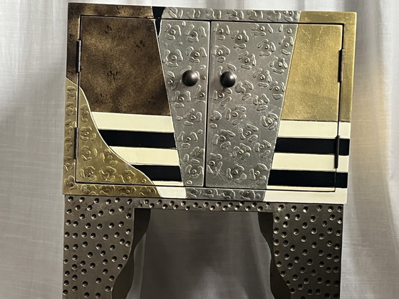Memphis Stijl Kastje, Lam Lee Group, 1990’s – Kasten, Metal, Wood, Vintage (photo 8 of 13)