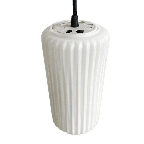 Image 1 of Vintage mid-century Philips Louis Kalff opaline hanglamp opaal glas 1950's