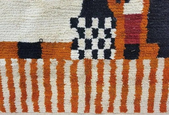 Alfombra bereber marroquí multicolor 300x200 cm – patrón figurativo – hecha a mano – Lana, Algodón, Vintage (photo 7 of 9)