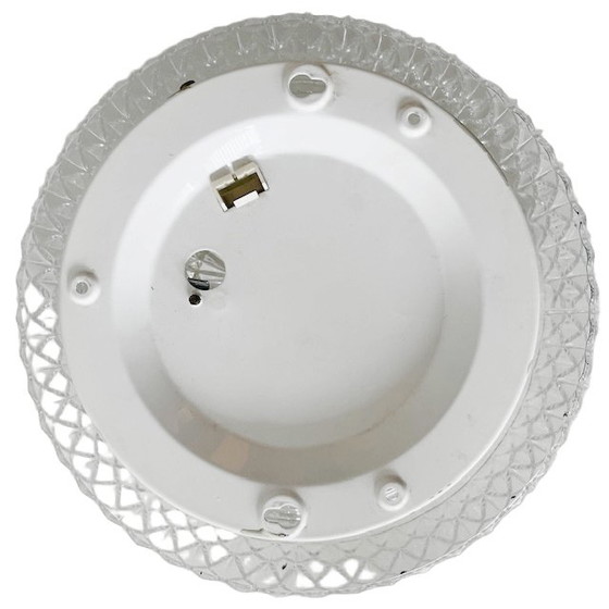 Image 1 of Plafoniera quadrata di metà secolo in vetro chiaro a stella