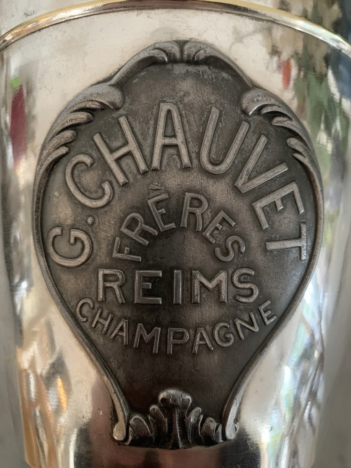 Antico refrigeratore per champagne G Chauvet freres placcato in argento