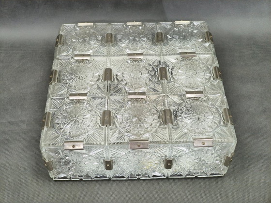 Image 1 of Lampada da soffitto a incasso in vetro ceco, Kamenický Šenov, anni '70