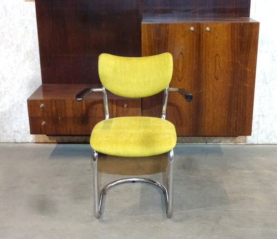 Image 1 of 4x Dutch Vintage Design Buisframe Stoelen Gebr, de Wit Model 3011 Sto, Gerstaureerdelen