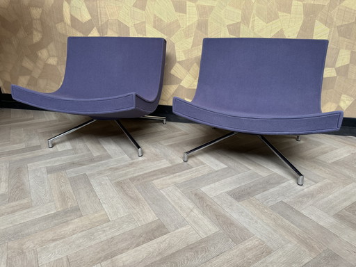 2 Purple Design Armchairs