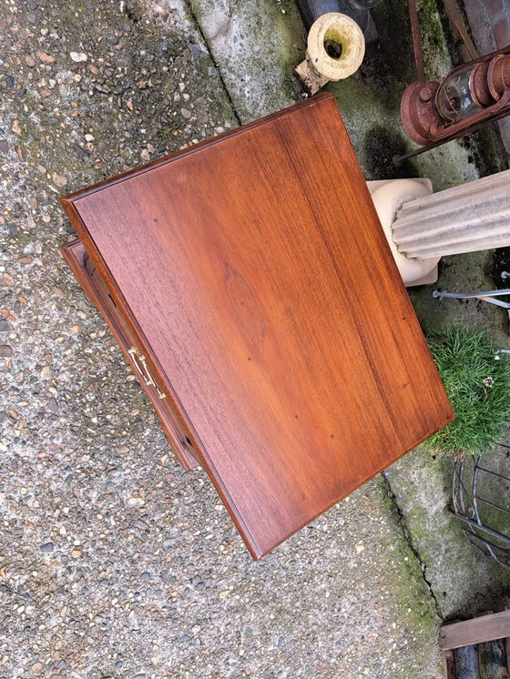 Image 1 of Classic English Desk Chest of Drawers, Bedside Table With Leather Inlay In New Condition Dim. 59x43cm And 55cm High