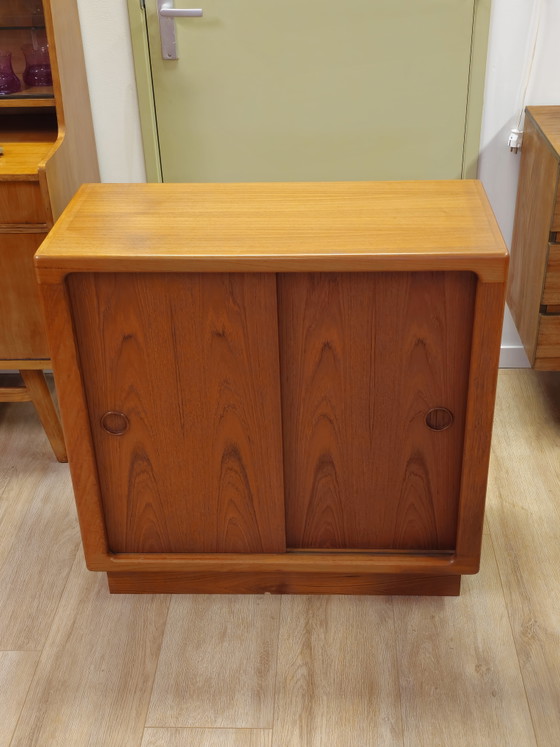 Image 1 of Set of 2 Silkeborg Teak Sideboards Sliding Door Cabinets