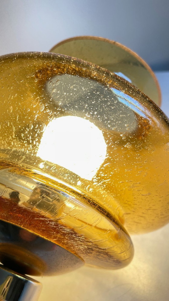 Image 1 of APPLIQUE LAITON Verre Bullé VINTAGE