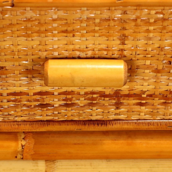 Image 1 of 1970s bamboo console table