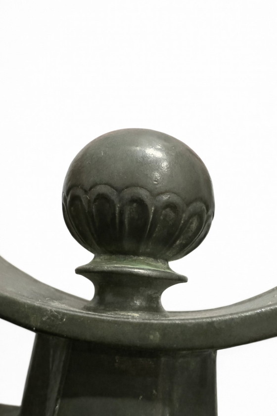 Image 1 of Par de candelabros metálicos Art Déco Just Andersen Denmark Disko Modelo 1770
