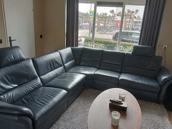 Image 1 of Sofá esquinero azul de 7 piezas