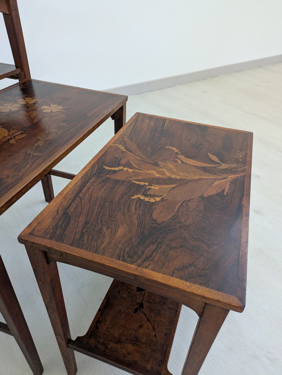 Image 1 of Set of Coffee Tables, Emile Gallé - Inlaid Wood