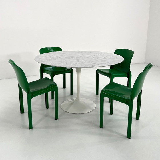 Image 1 of Marble Tulip Dining Table 120 cm by Eero Saarinen for Knoll, 1960s