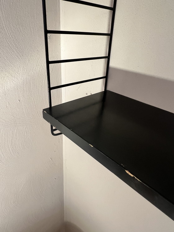 Image 1 of Étagère murale vintage/étagère à livres, métal et bois, Pays-Bas, années 1950