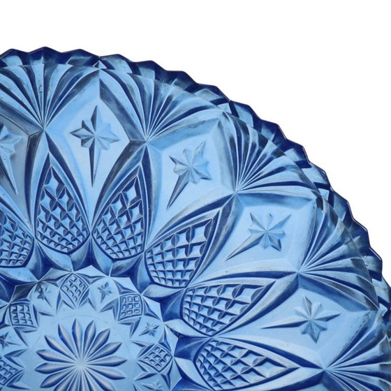 Image 1 of Frutero francés de cristal azul