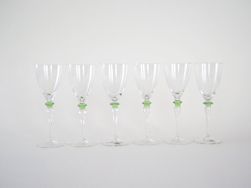 Set van zes glazen, Italiaans design, jaren 70, gemaakt in Italië.